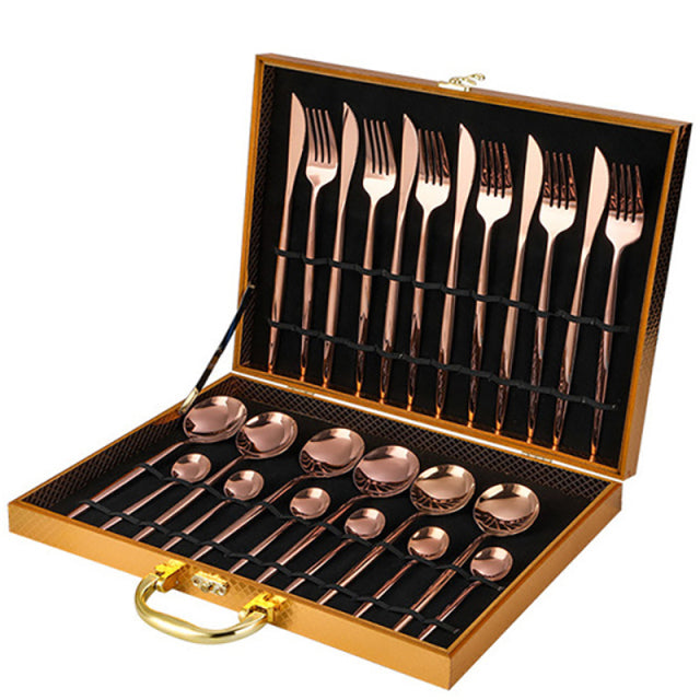 24PCS Cutlery Set Stainless - BeChef