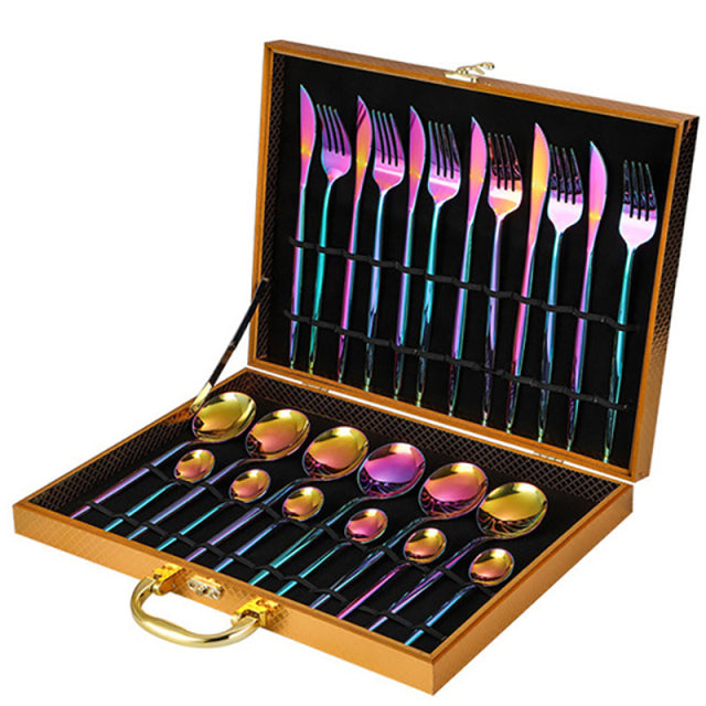 24PCS Cutlery Set Stainless - BeChef