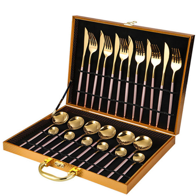 24PCS Cutlery Set Stainless - BeChef