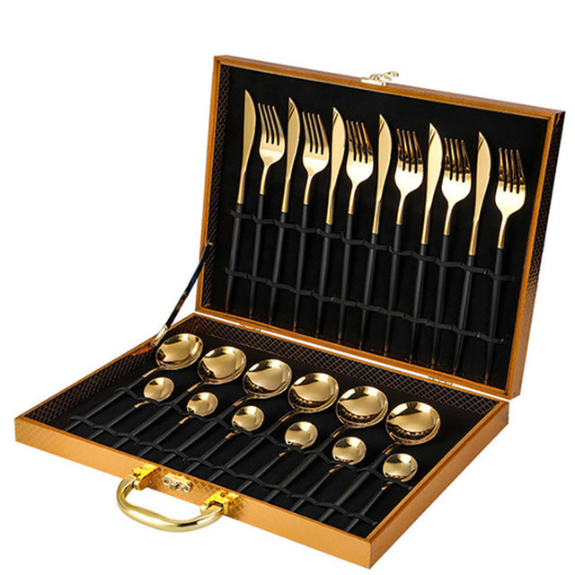 24PCS Cutlery Set Stainless - BeChef