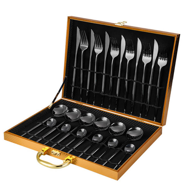 24PCS Cutlery Set Stainless - BeChef