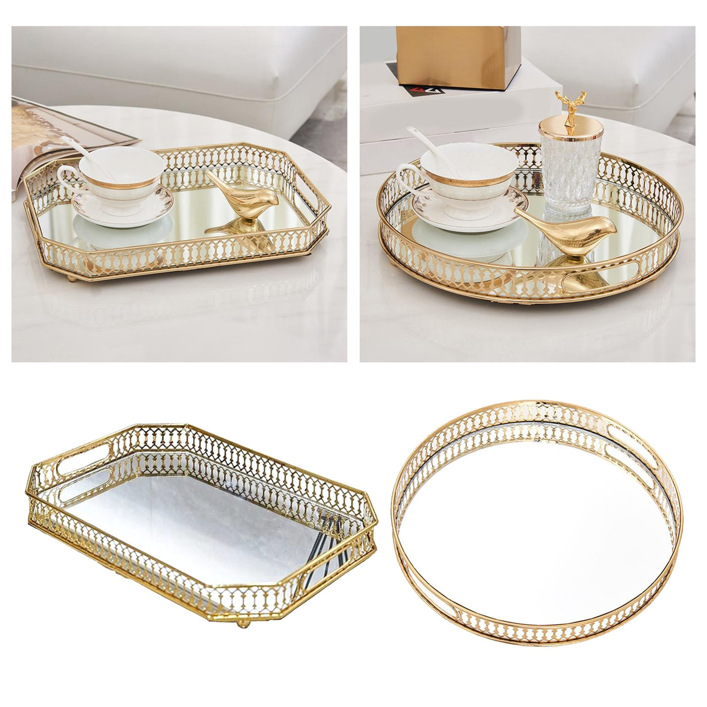 Gold Crystal Tray Organizer - BeChef