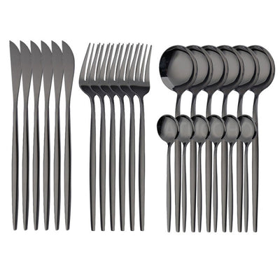 24PCS Cutlery Set Stainless - BeChef