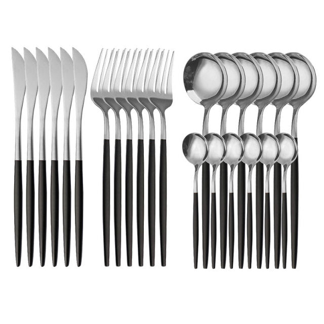 24PCS Cutlery Set Stainless - BeChef