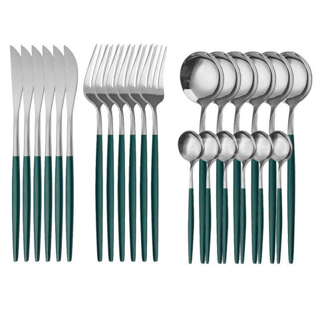 24PCS Cutlery Set Stainless - BeChef