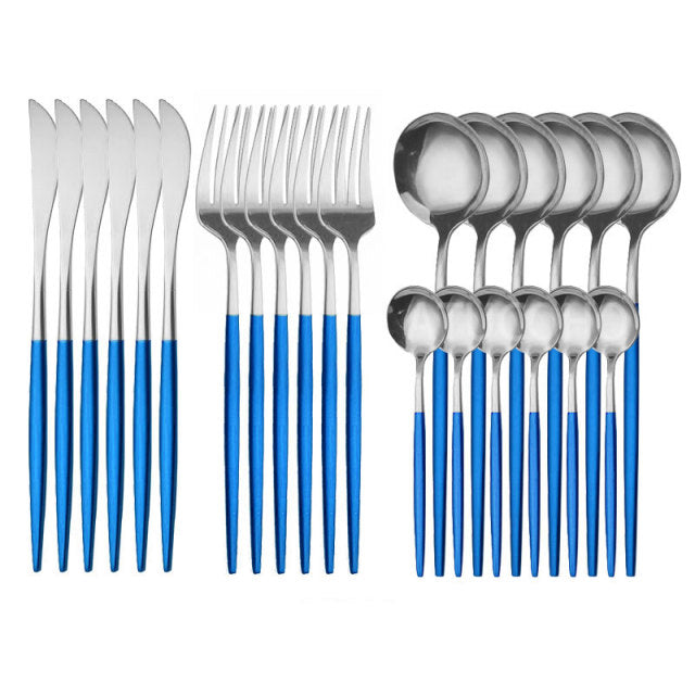 24PCS Cutlery Set Stainless - BeChef