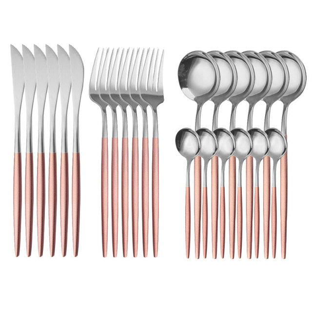 24PCS Cutlery Set Stainless - BeChef