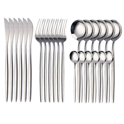 24PCS Cutlery Set Stainless - BeChef