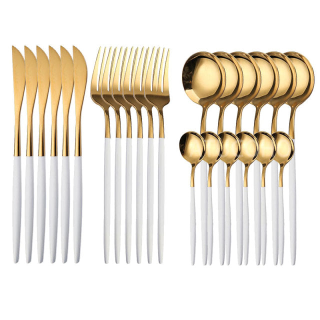 24PCS Cutlery Set Stainless - BeChef