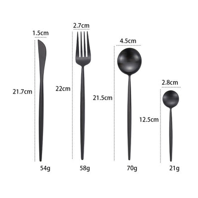 Gold Cutlery Set Forks Knives Spoons - BeChef