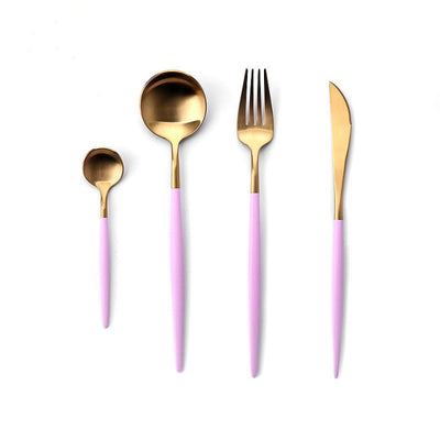 Gold Cutlery Set Forks Knives Spoons - BeChef