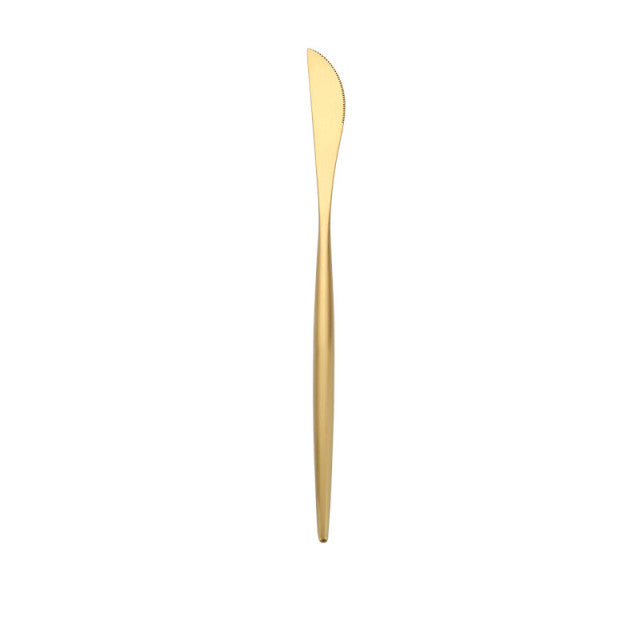 Gold Cutlery Set Forks Knives Spoons - BeChef