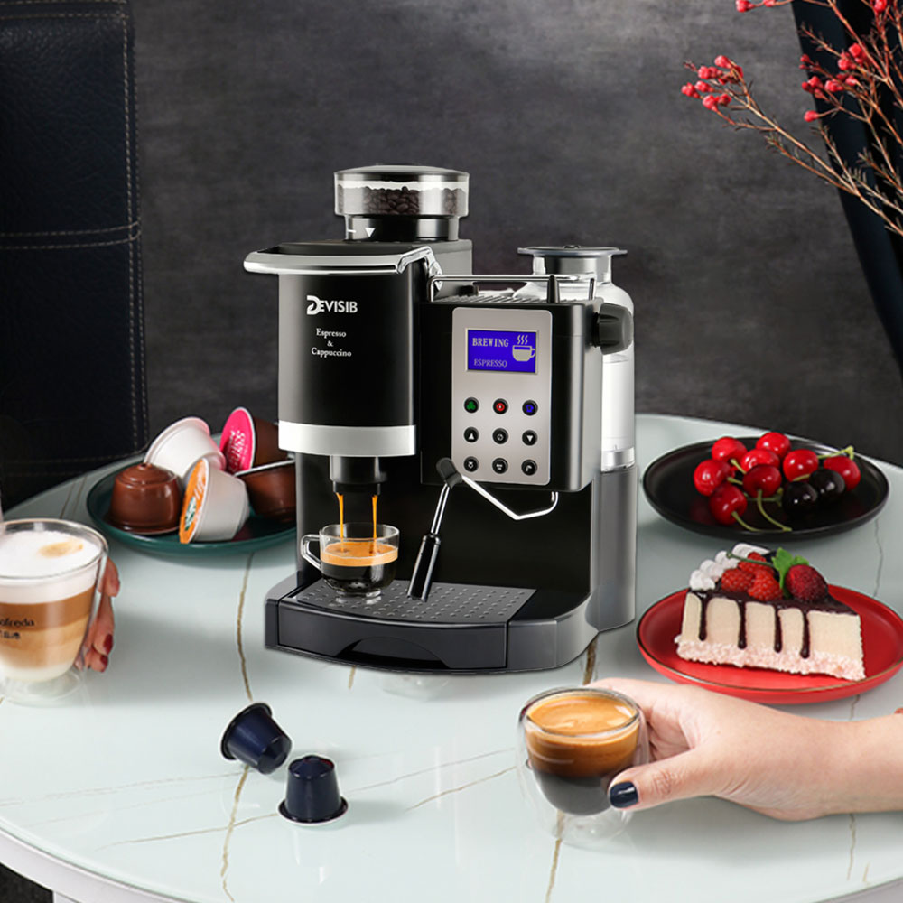 Coffee Machine 20Bar Espresso with Grinder - BeChef