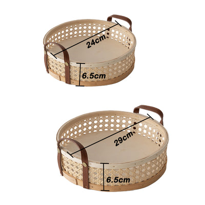 Hand-Woven Round Serving Tray - BeChef