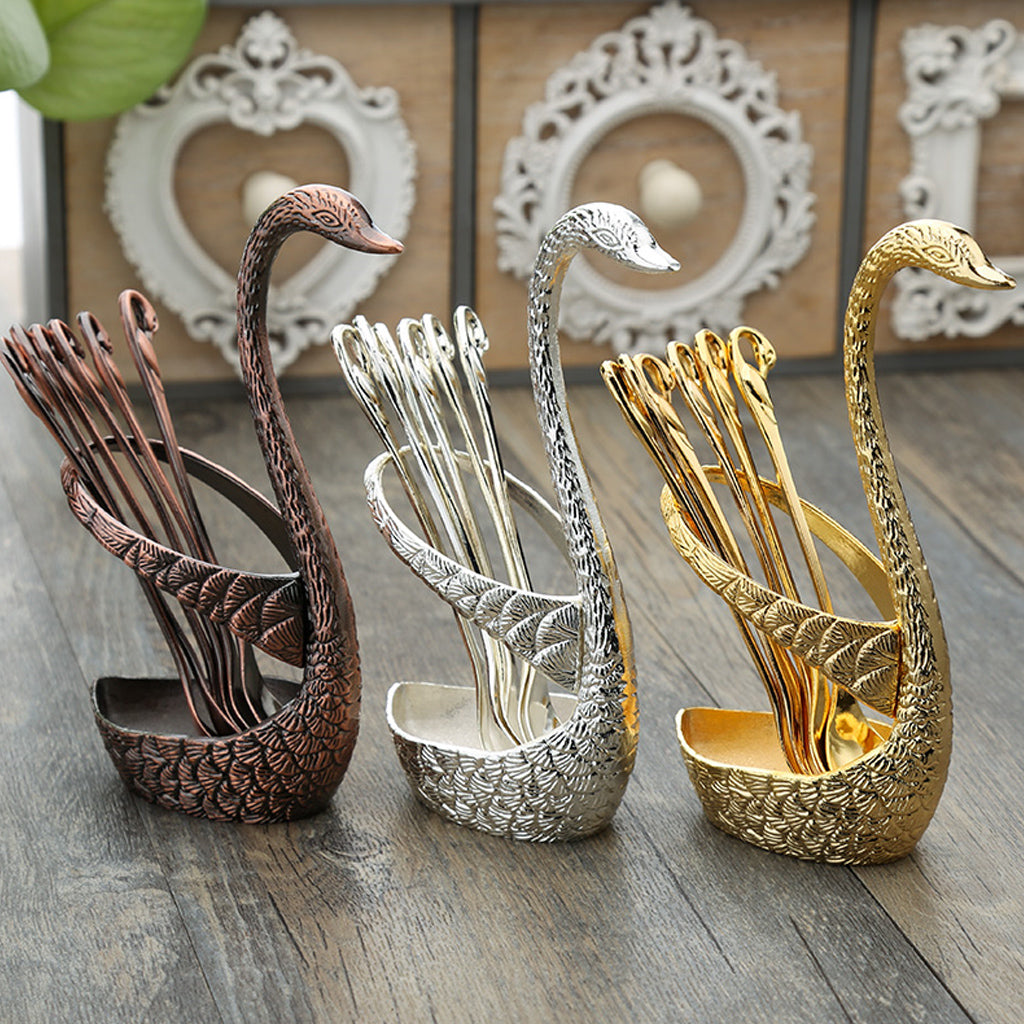 7 Pcs Swan Base Holder Dinnerware Set - BeChef