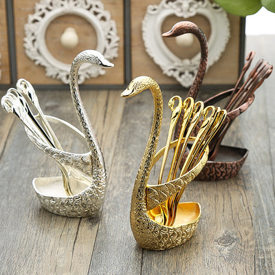 7 Pcs Swan Base Holder Dinnerware Set - BeChef