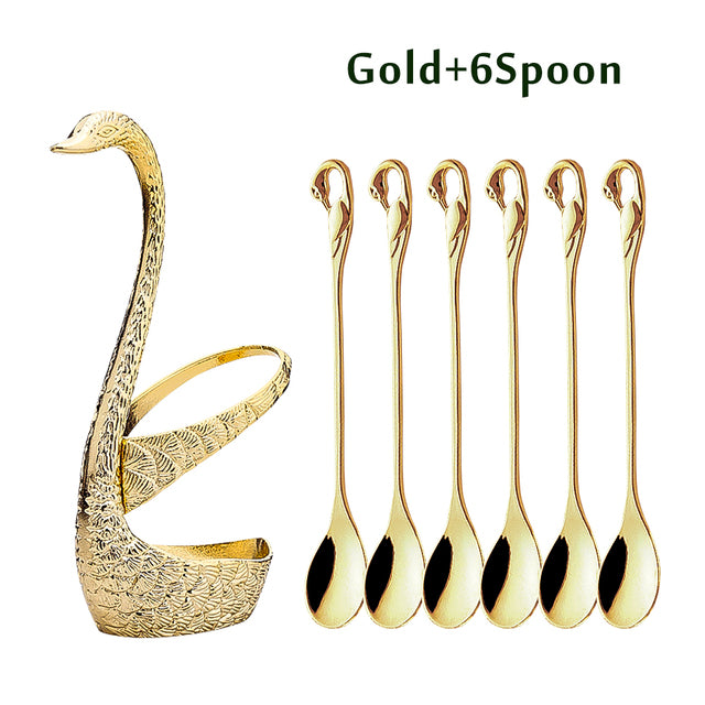 7 Pcs Swan Base Holder Dinnerware Set - BeChef