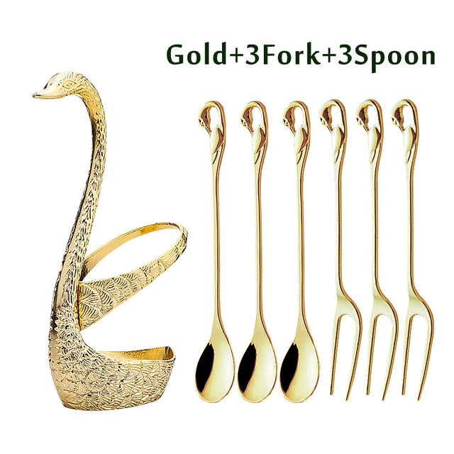 7 Pcs Swan Base Holder Dinnerware Set - BeChef