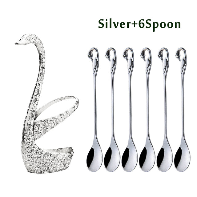 7 Pcs Swan Base Holder Dinnerware Set - BeChef