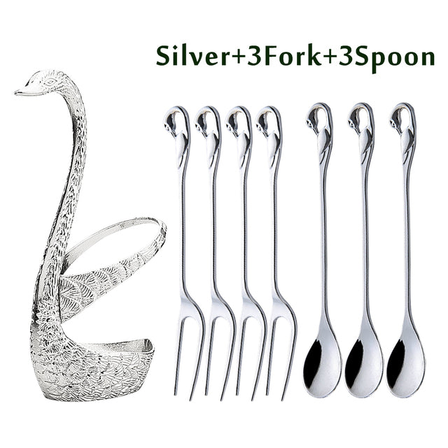 7 Pcs Swan Base Holder Dinnerware Set - BeChef