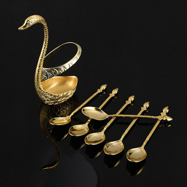 7 Pcs Swan Base Holder Dinnerware Set - BeChef