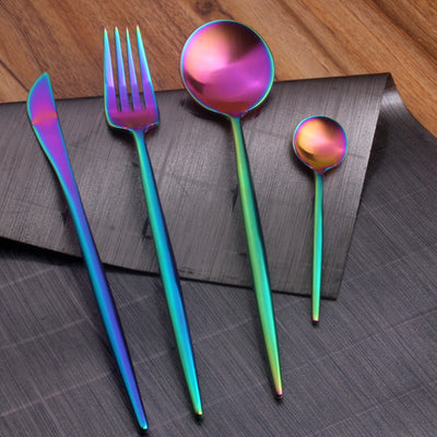 Gold Cutlery Set Forks Knives Spoons - BeChef