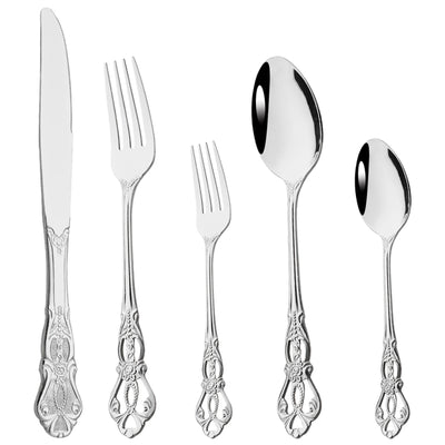 2/4/6Set Gold Mirror Flatware Cutlery Set - BeChef